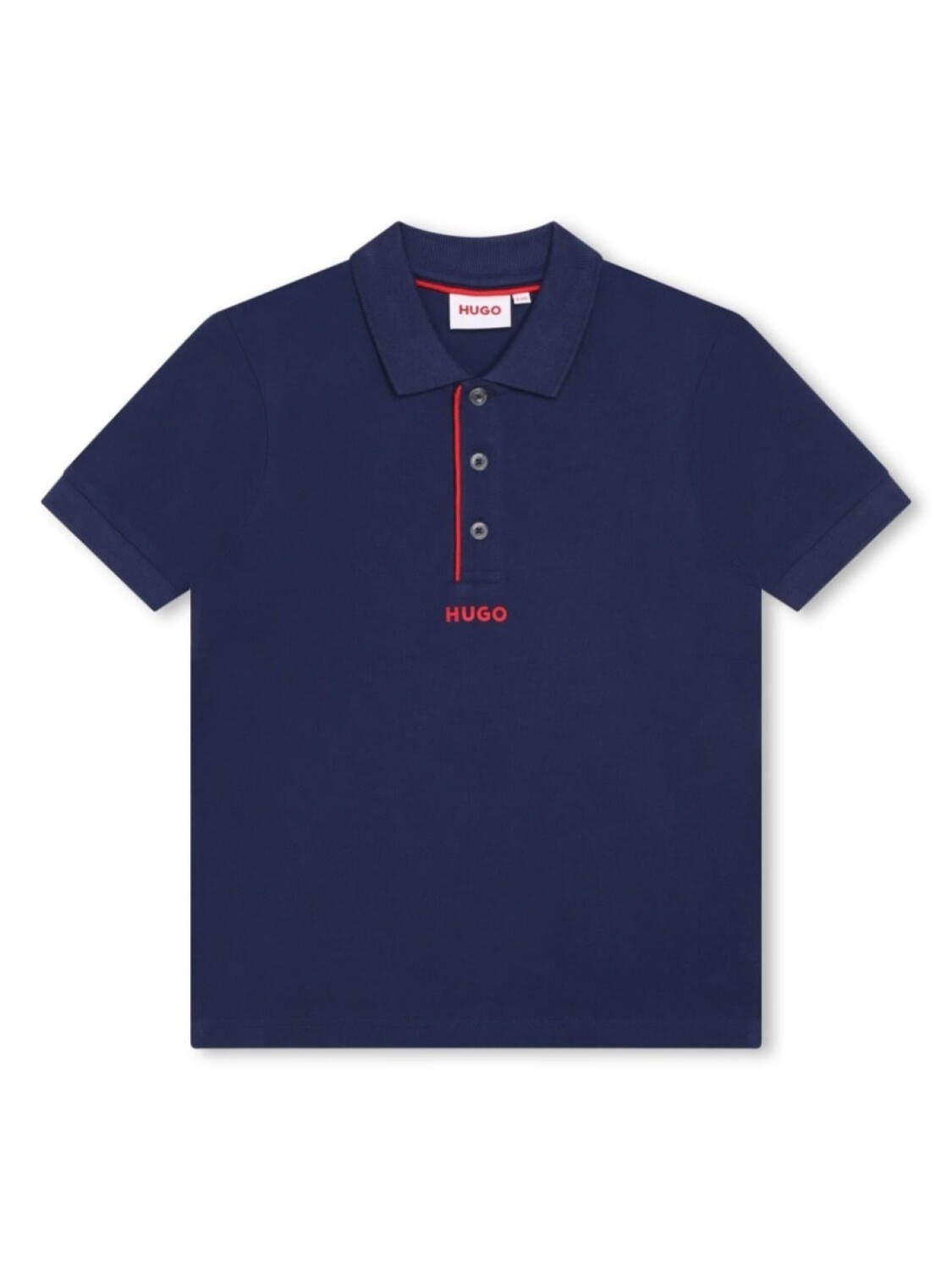 

HUGO KIDS рубашка поло из ткани пике с логотипом, синий