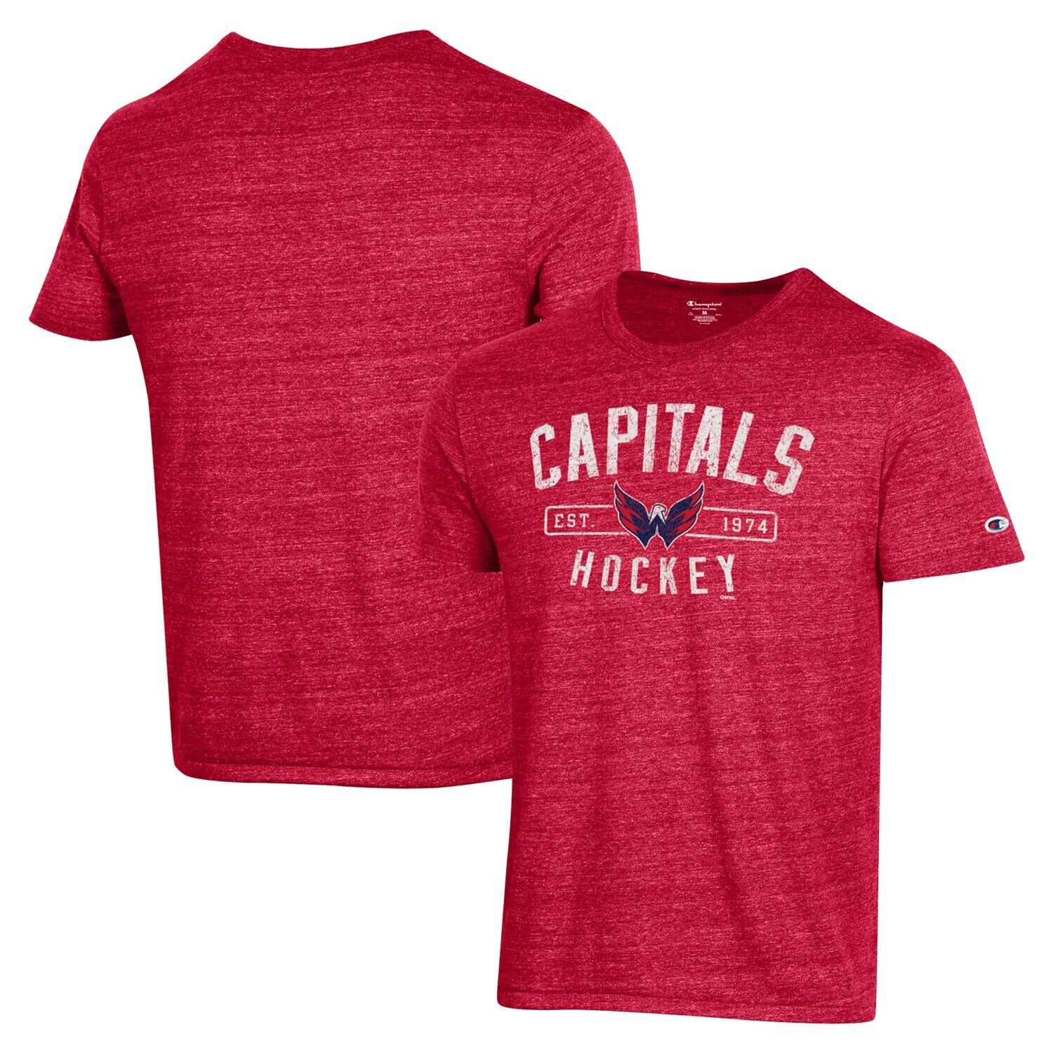 

Мужская красная футболка Tri-Blend Washington Capitals Champion, Красный