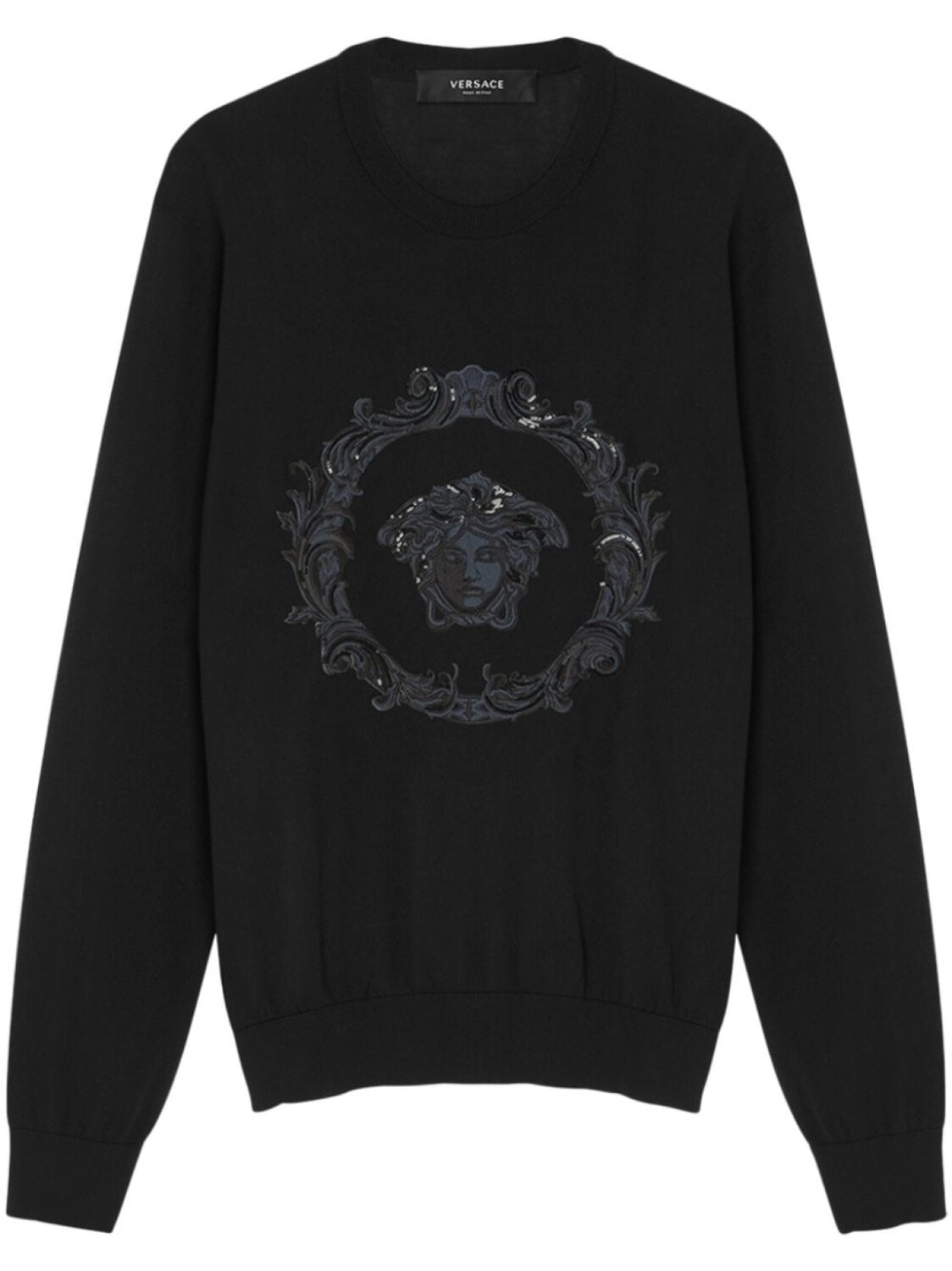 

Толстовка с вышивкой Medusa Versace, черный