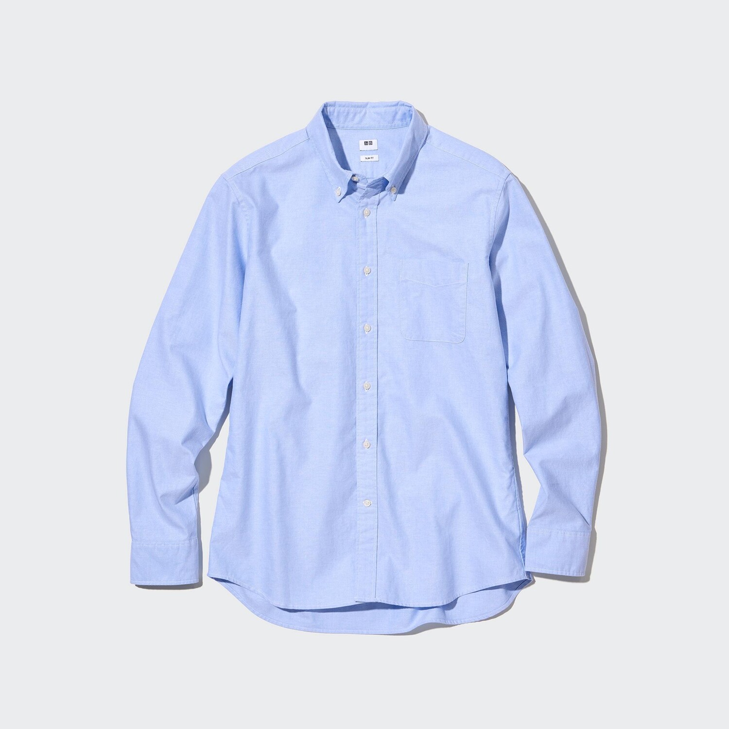 

Рубашка UNIQLO Oxford прямого кроя, синий