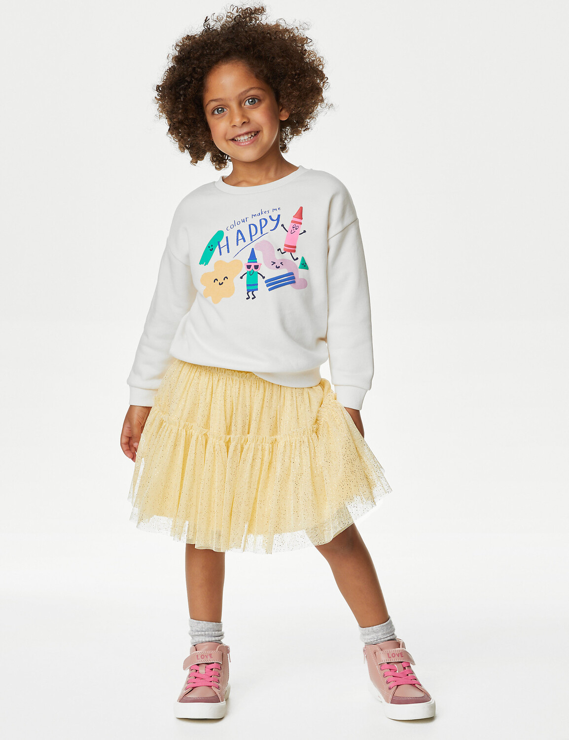 

Блестящая юбка-пачка (2–7 лет) Marks & Spencer, желтый