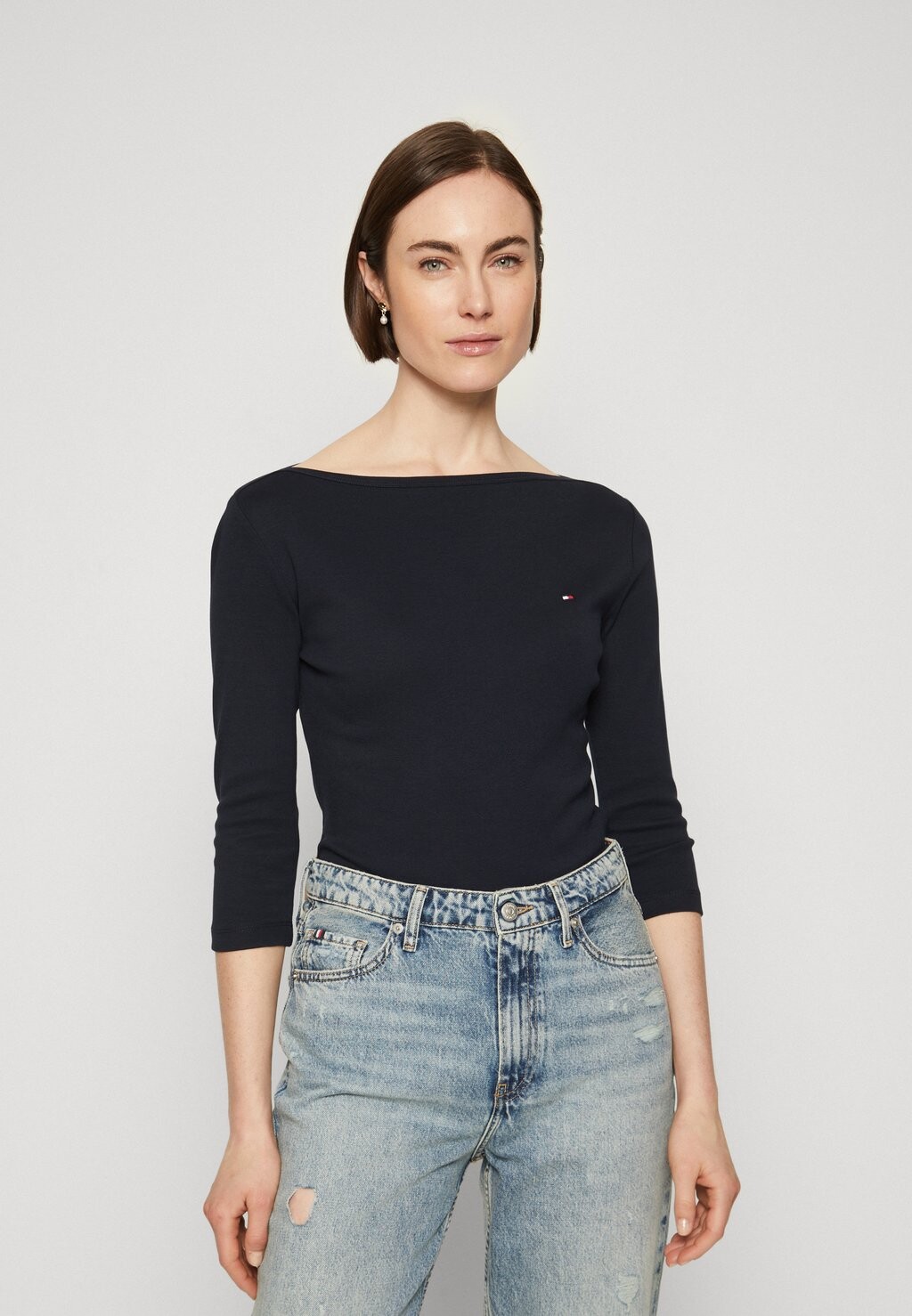 

Топ с длинными рукавами Tommy Hilfiger NEW CODY SLIM BOAT, цвет desert sky, Черный