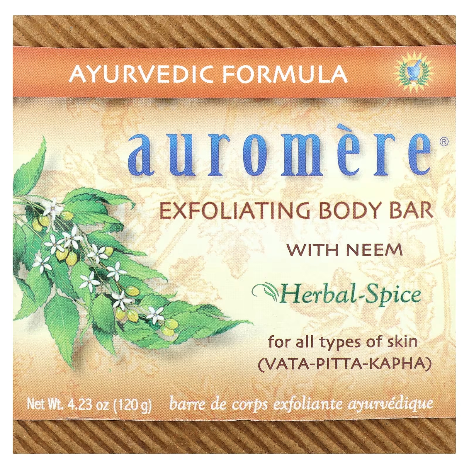 Мыло отшелушивающее для тела Auromere с нимом auromere аюрведическое мыло с нимом гималайская роза 78 г 2 75 унции