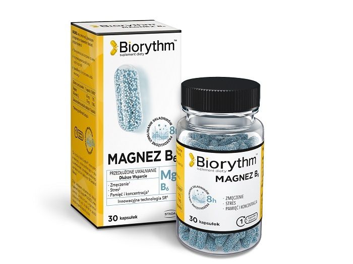 Магний с витамином В6 в капсулах Biorythm Magnez B6, 30 шт магния цитрат с витамином в6 gls капсулы 500мг 180шт