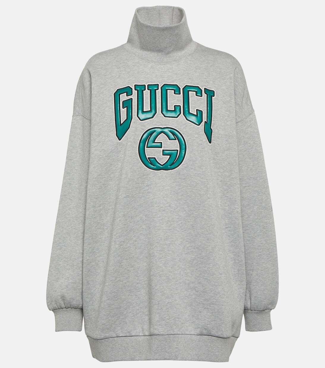 

Толстовка из хлопкового джерси с узором interlocking g Gucci, серый