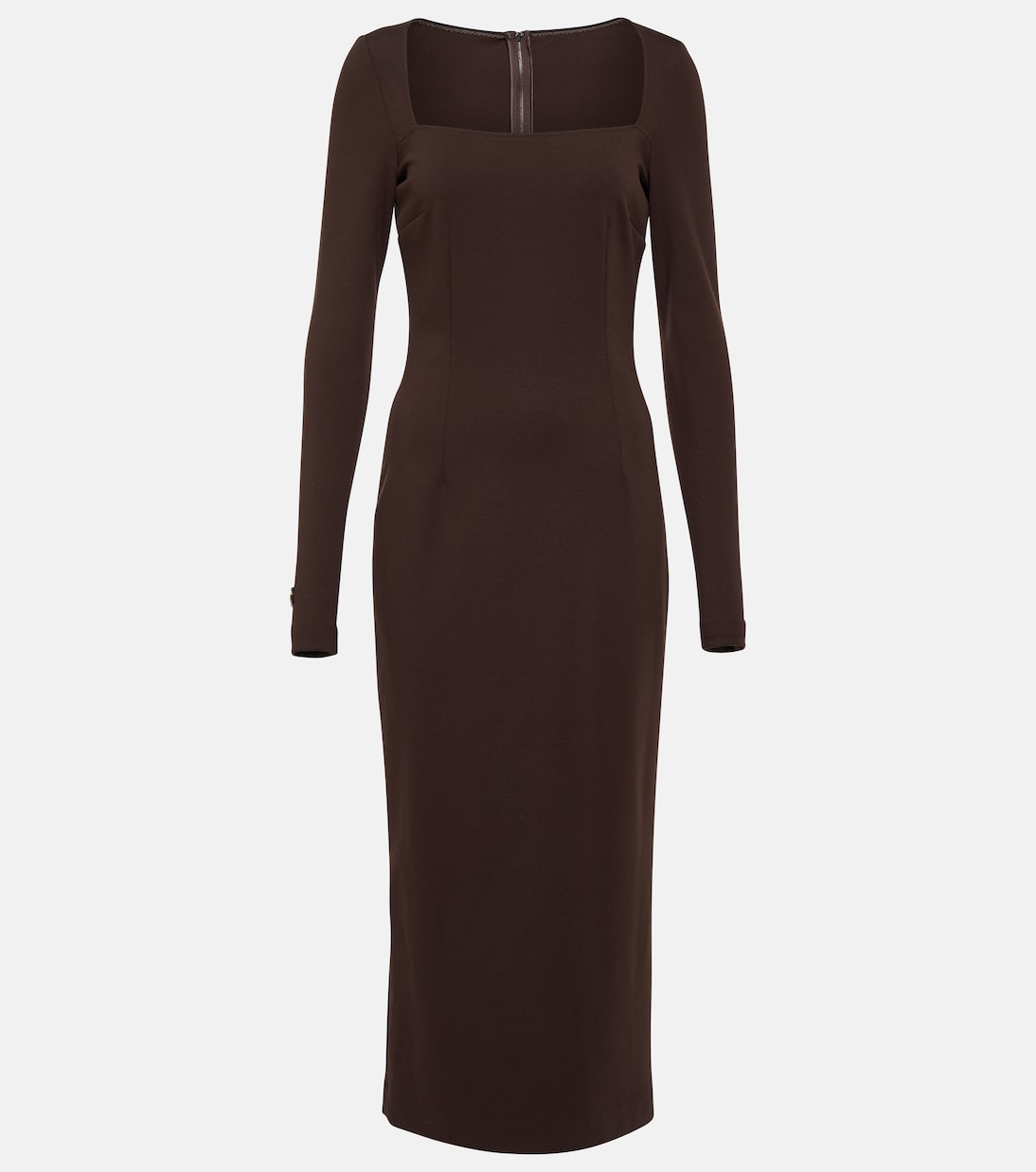 Платье миди из кади Dolce&Gabbana, коричневый