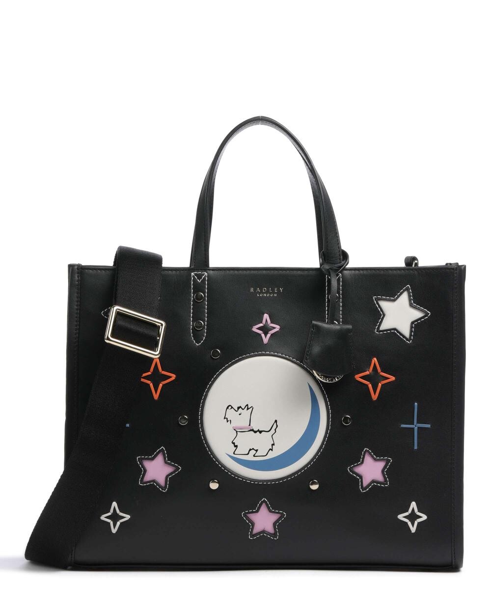 

To the Moon Шоппер из мелкозернистой кожи. Radley London, черный