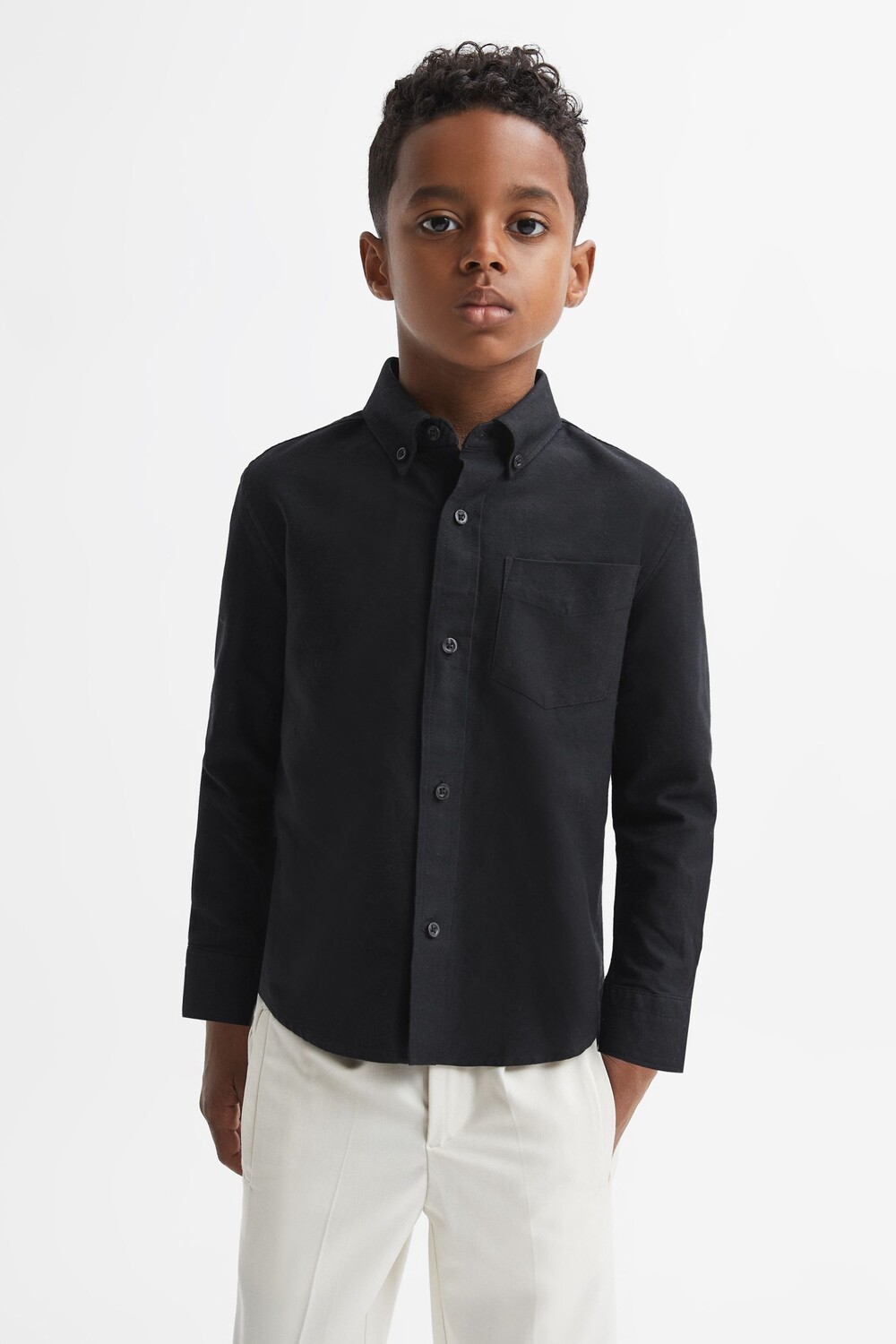 

Рубашка Greenwich Oxford на пуговицах Reiss, черный
