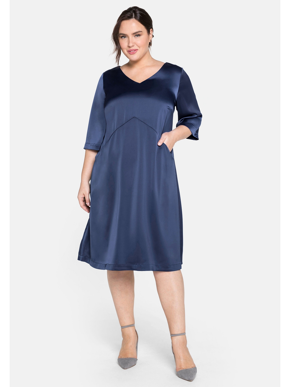 Платье sheego Cocktail, темно-синий