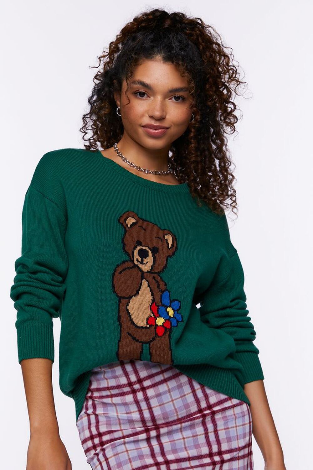 

Свитер с рисунком Teddy Bear Forever 21, зеленый