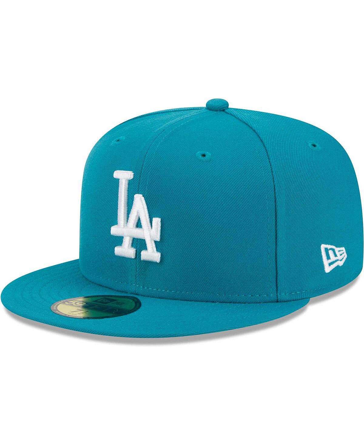 Мужская приталенная кепка Los Angeles Dodgers 59FIFTY бирюзового цвета New Era