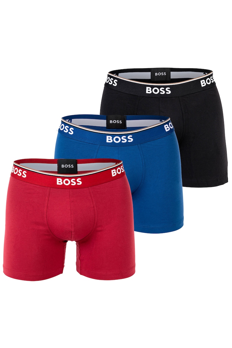 Boss Мужские трусы-боксеры BOSS, упаковка из 3 штук — Трусы-боксеры 3P Power, хлопок стрейч, логотип BoxerBr 3P Power 12957 Boss, красный