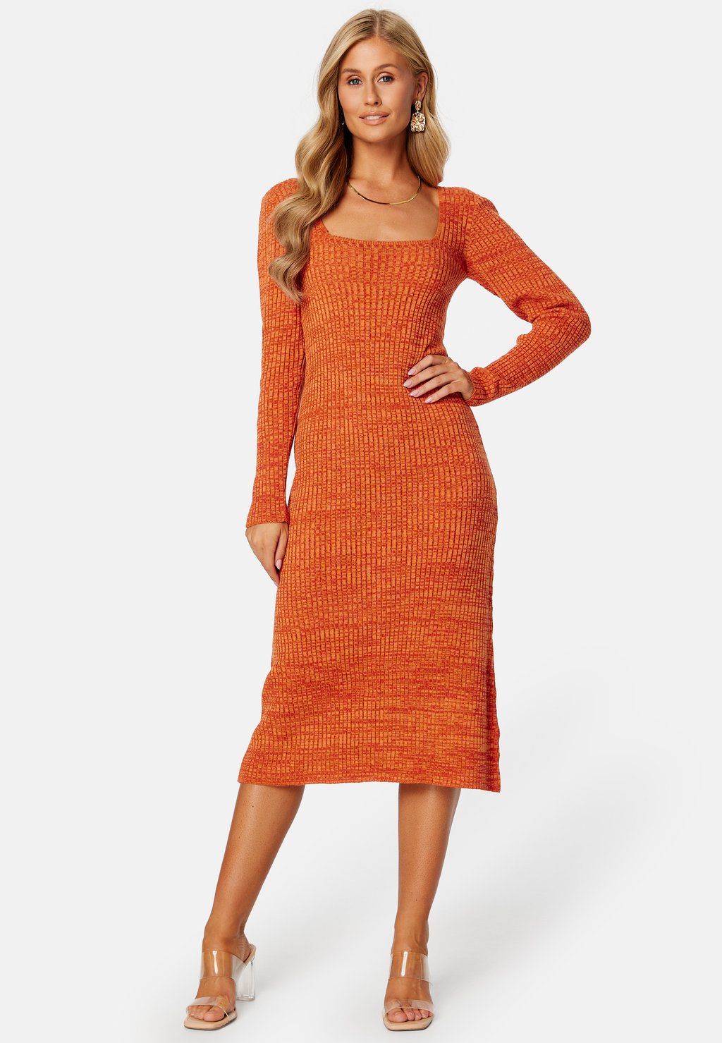 Вязаное платье Bubbleroom, оранжевый