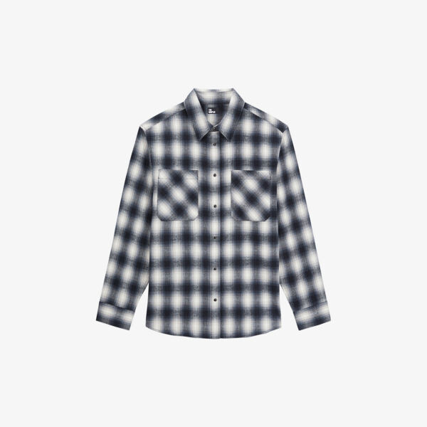 

Рубашка из хлопка с обычным принтом в клетку The Kooples, черный