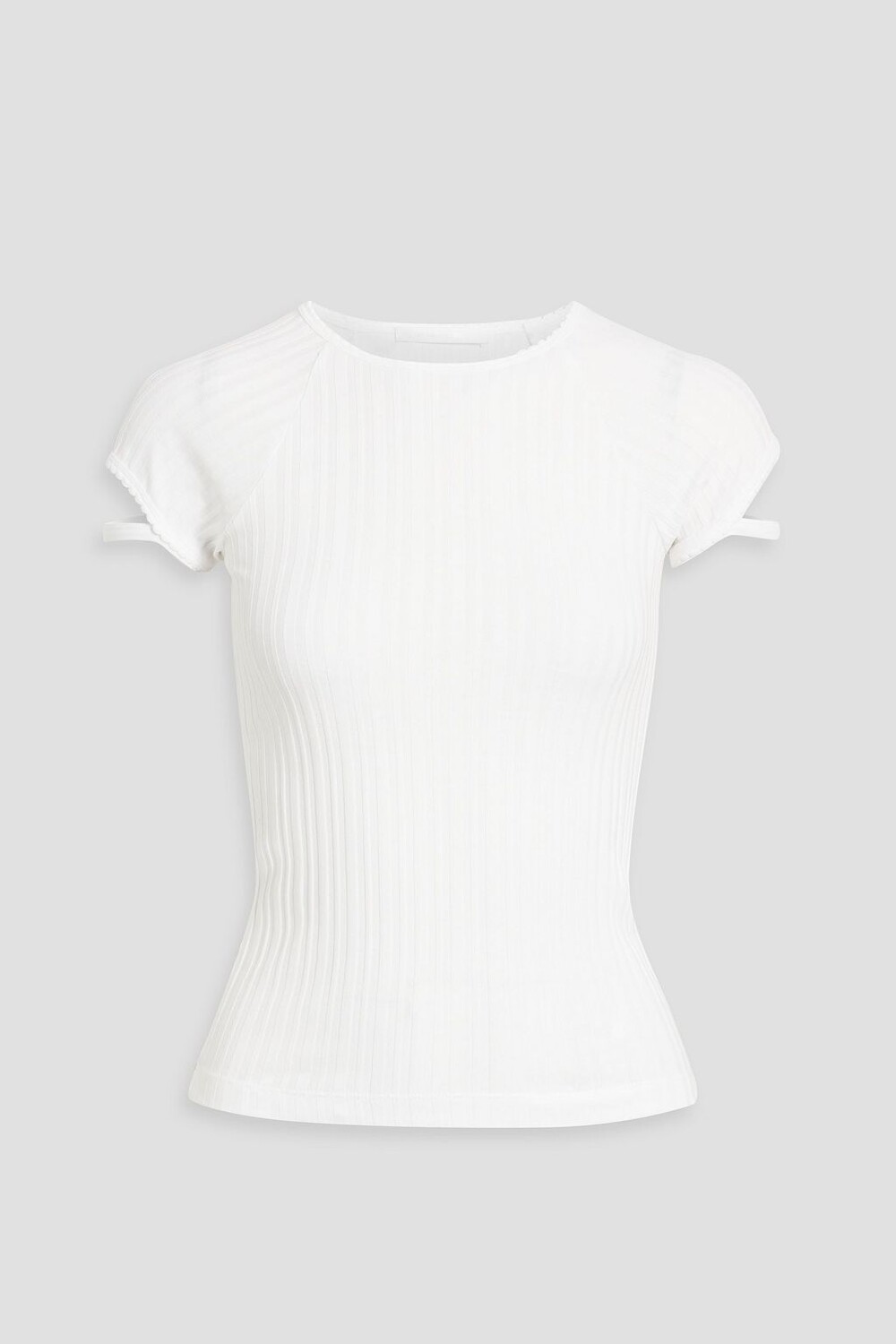 

Топ из хлопкового джерси в рубчик HELMUT LANG, белый