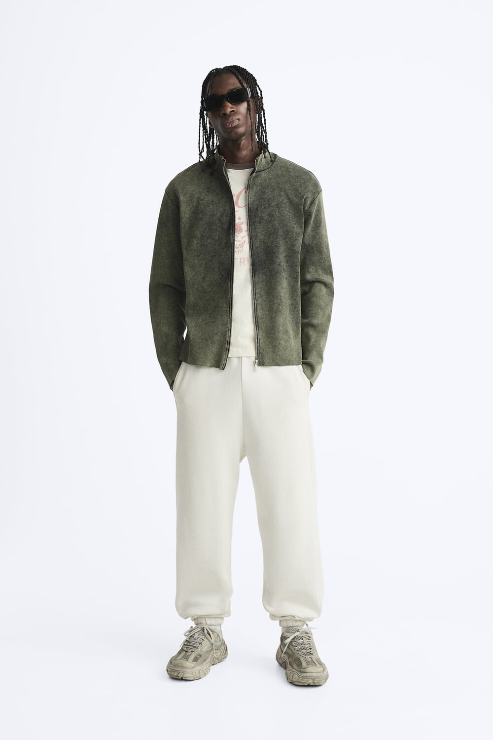 

Куртка в рубчик с винтажным эффектом ZARA, жемчужно-серый