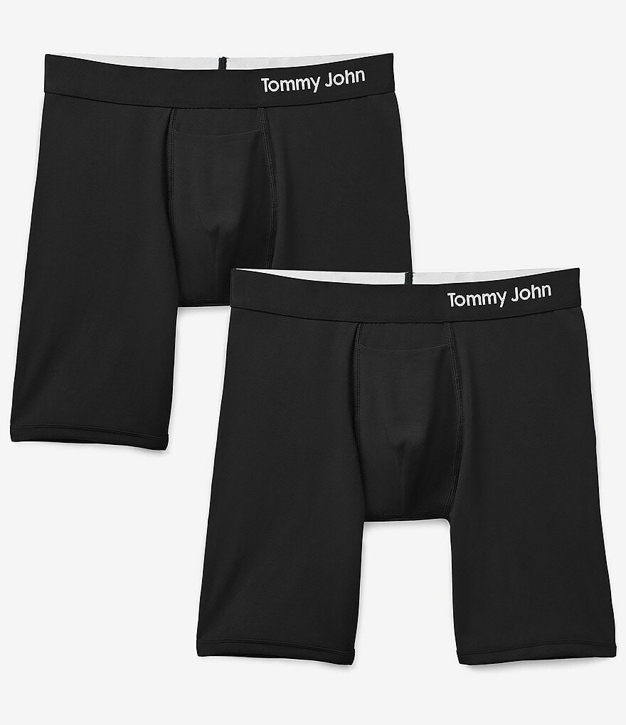 

Томми Джон Кул Коттон 8 Трусы-боксеры с внутренним швом (2 шт.) Tommy John, черный