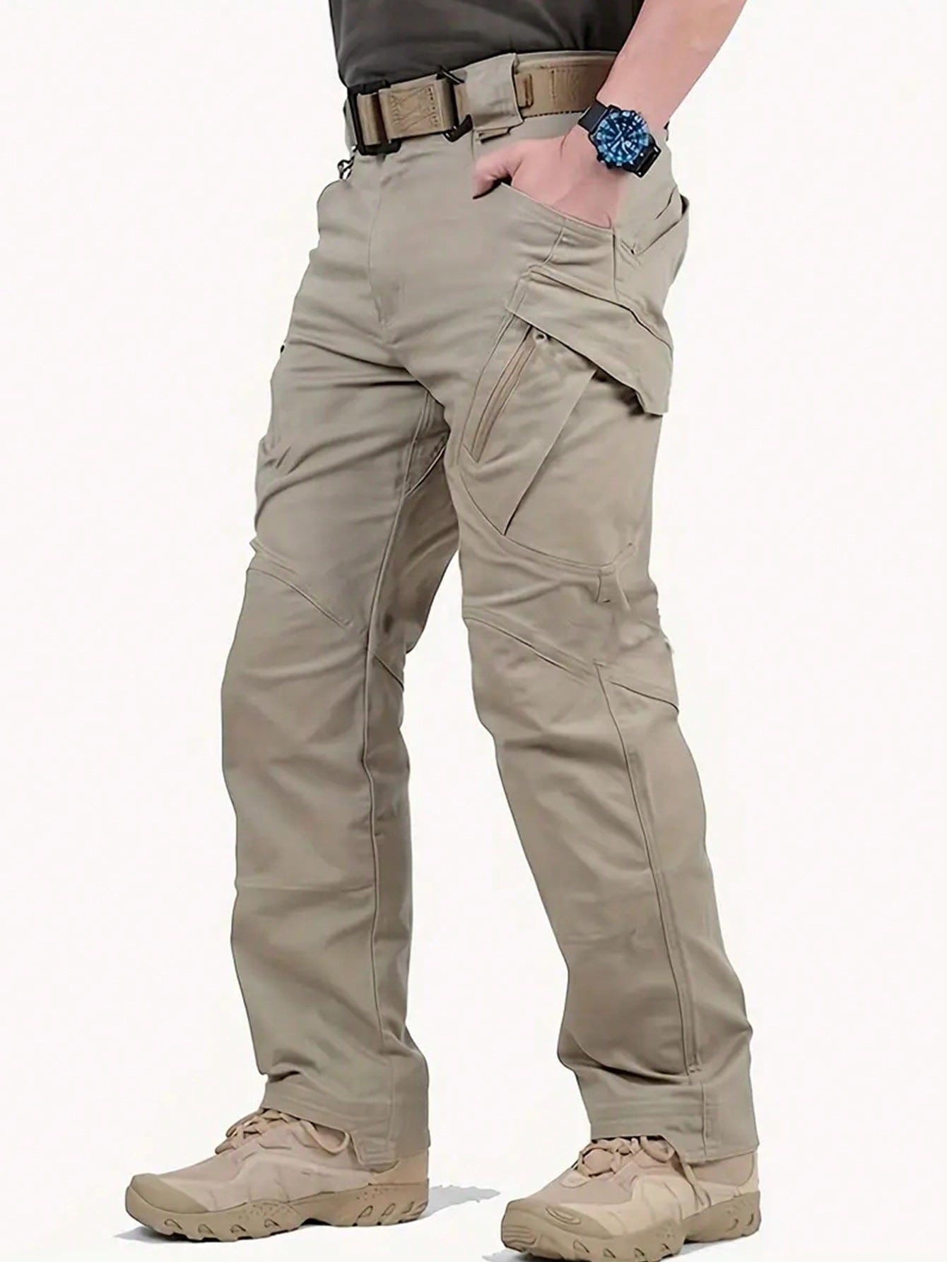 Мужские брюки спецодежды с застежкой-молнией, хаки