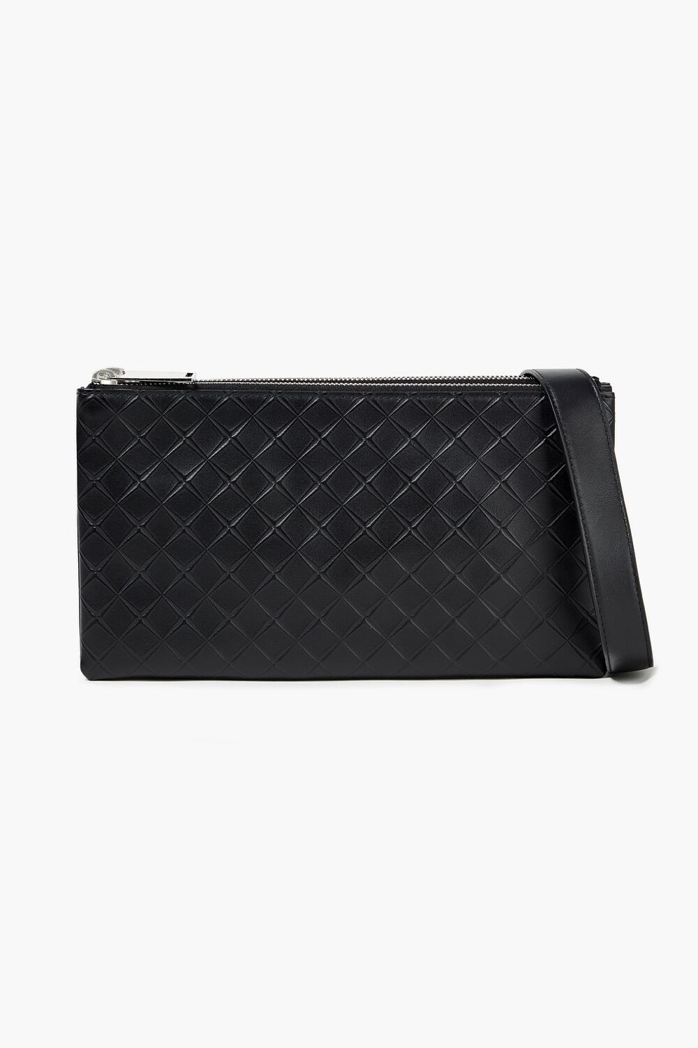 

Сумка почтальон из кожи с тиснением intrecciato BOTTEGA VENETA, черный
