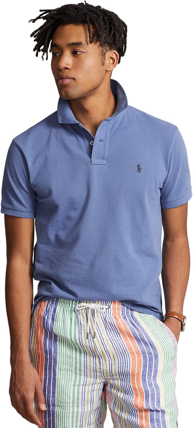 

Рубашка-поло Custom Slim Fit Mesh Polo Shirt Polo Ralph Lauren, цвет Nimes Blue