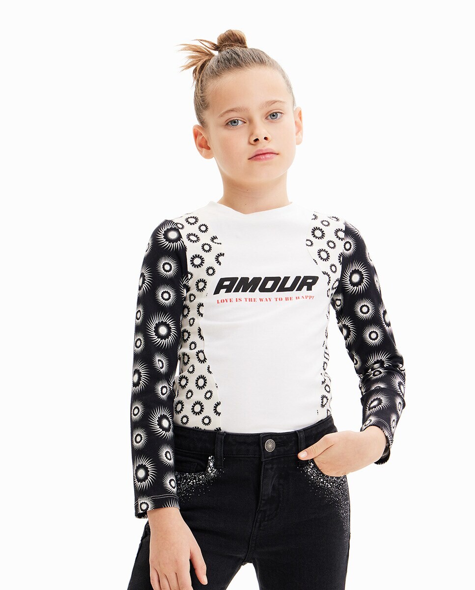 

Футболка для девочки с геометрической нашивкой Desigual, белый