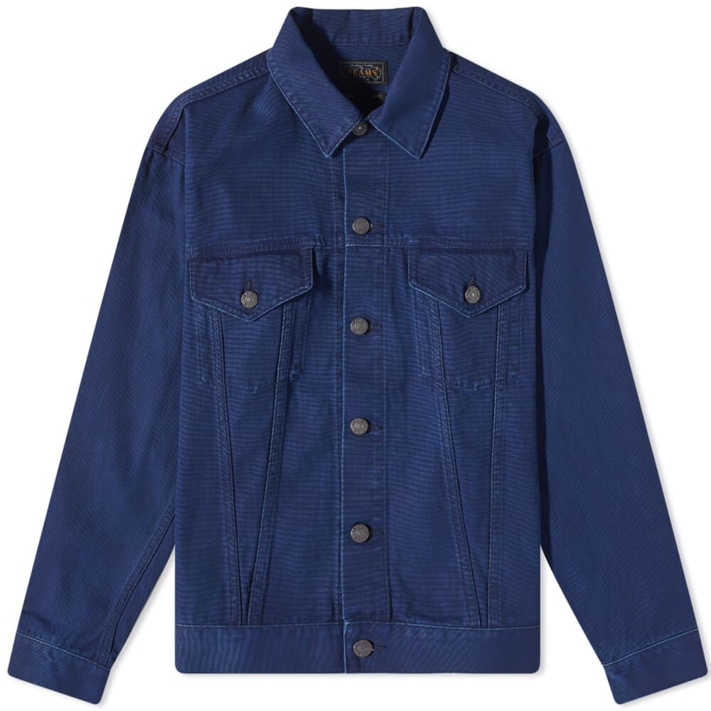 

Саржевая куртка Beams Plus Trucker, индиго