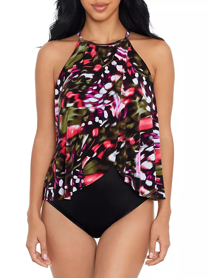 

Цельный купальник Flutter Aubrey с тюльпановым краем Magicsuit Swim, Plus Size, черный