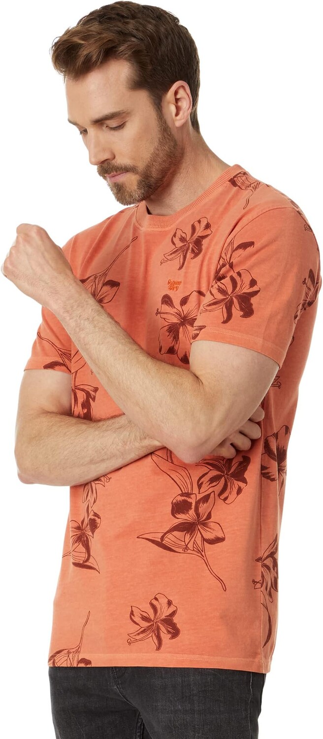 

Винтажная футболка с перекрашенным принтом Superdry, цвет Mango Orange Overdye