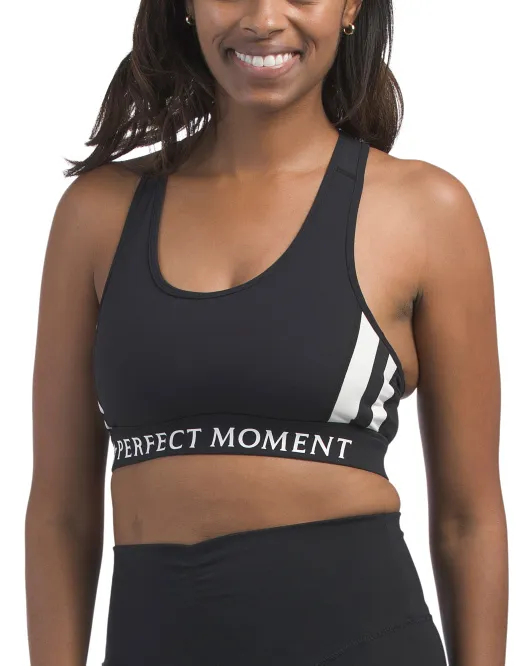

Топ для фитнеса с бюстгальтером Stripes Stars Perfect Moment, черный