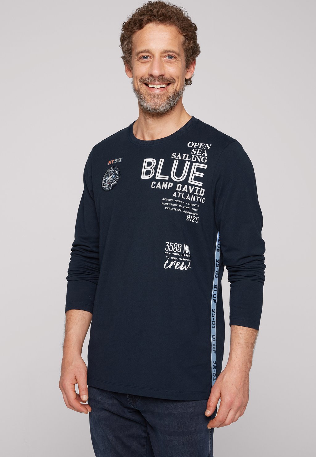Рубашка с длинным рукавом MIT PATCHES Camp David, цвет blue navy рубашка mit klappentaschen camp david цвет light blue bleached