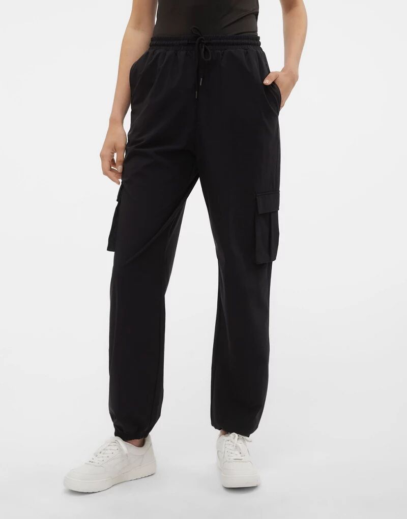 Черные брюки карго с манжетами Vero Moda