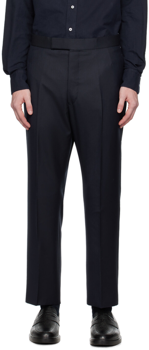 

Темно-синие брюки Super 120s Thom Browne, Синий, Темно-синие брюки Super 120s Thom Browne
