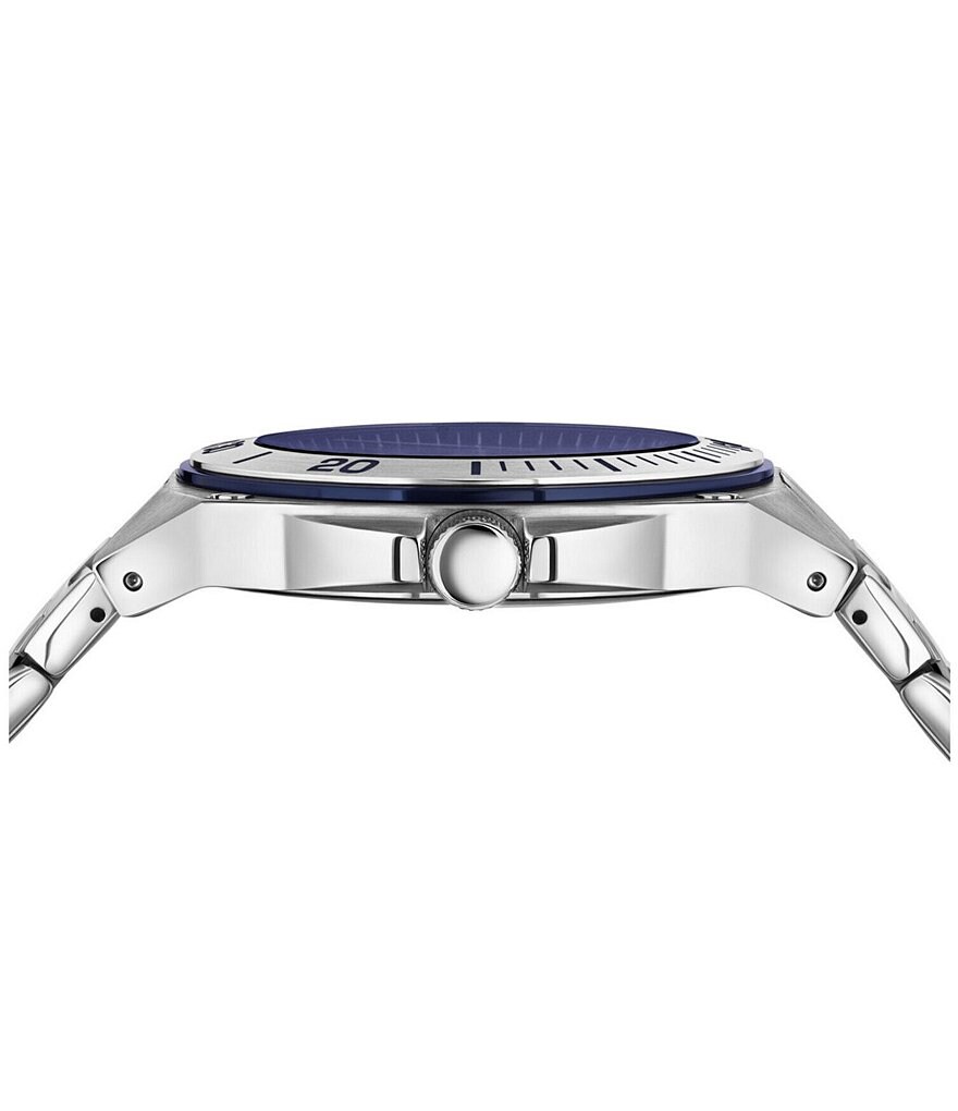 Versace Versus Versace Мужские аналоговые часы Versus Reaction из нержавеющей стали темно-синего цвета с браслетом, серебро