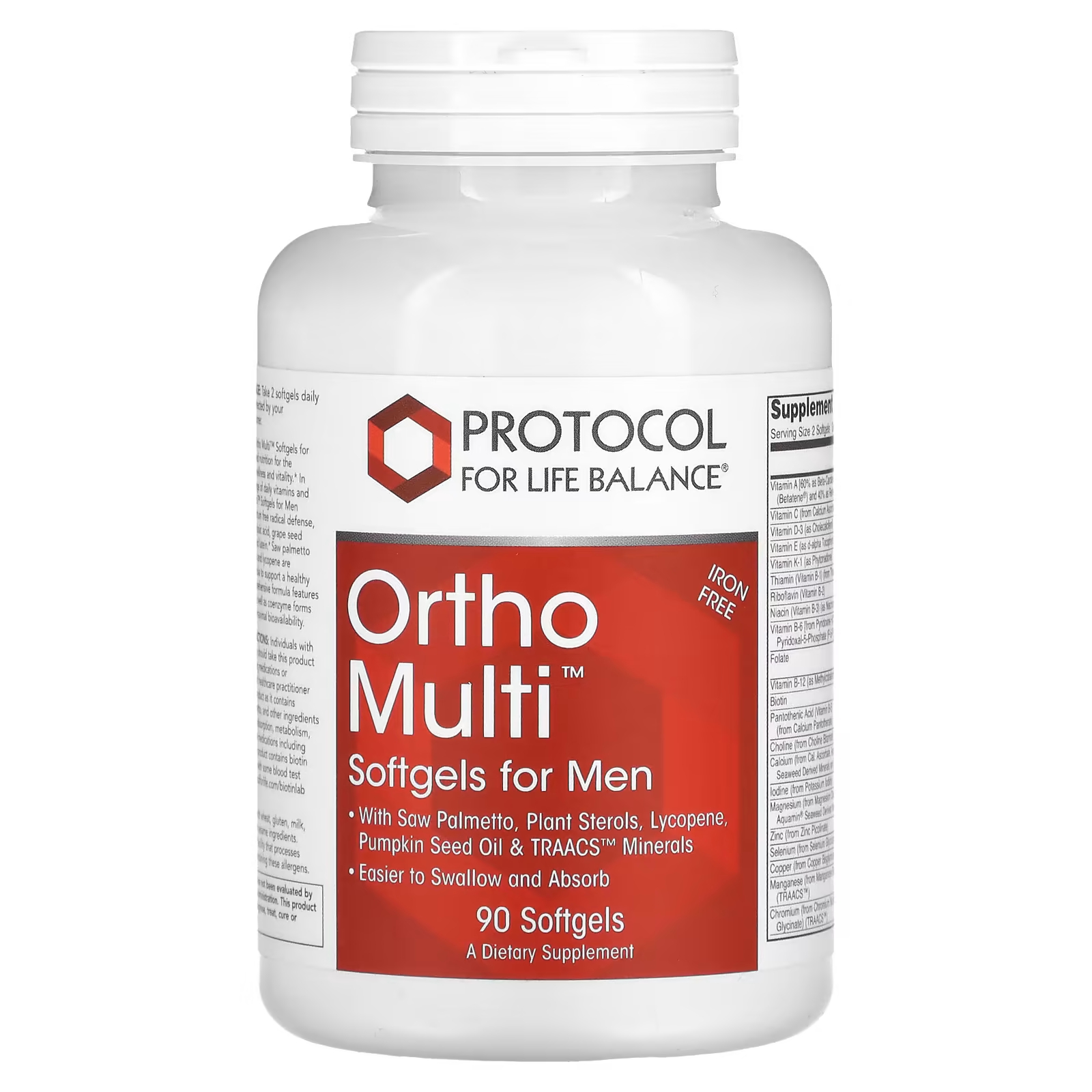цена Протокол для Life Balance Ortho Multi Softgels для мужчин, 90 мягких таблеток Protocol for Life Balance