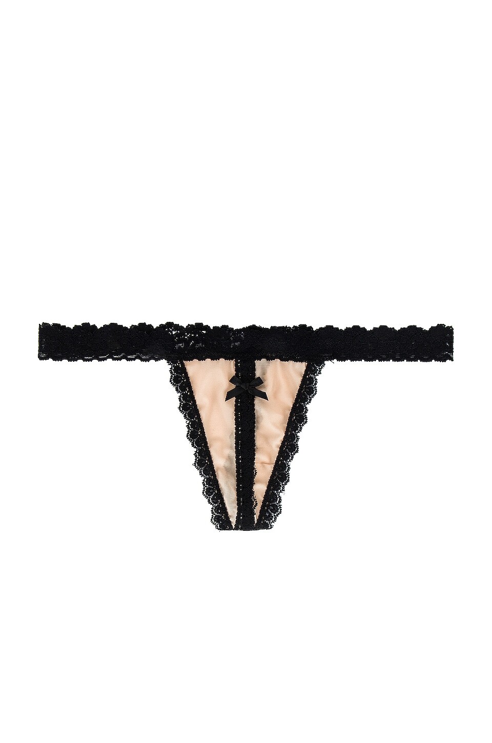 

Стринги Hanky Panky AFTER MIDNIGHT Tulle Open Crotch G-String, цвет Mocha & Black