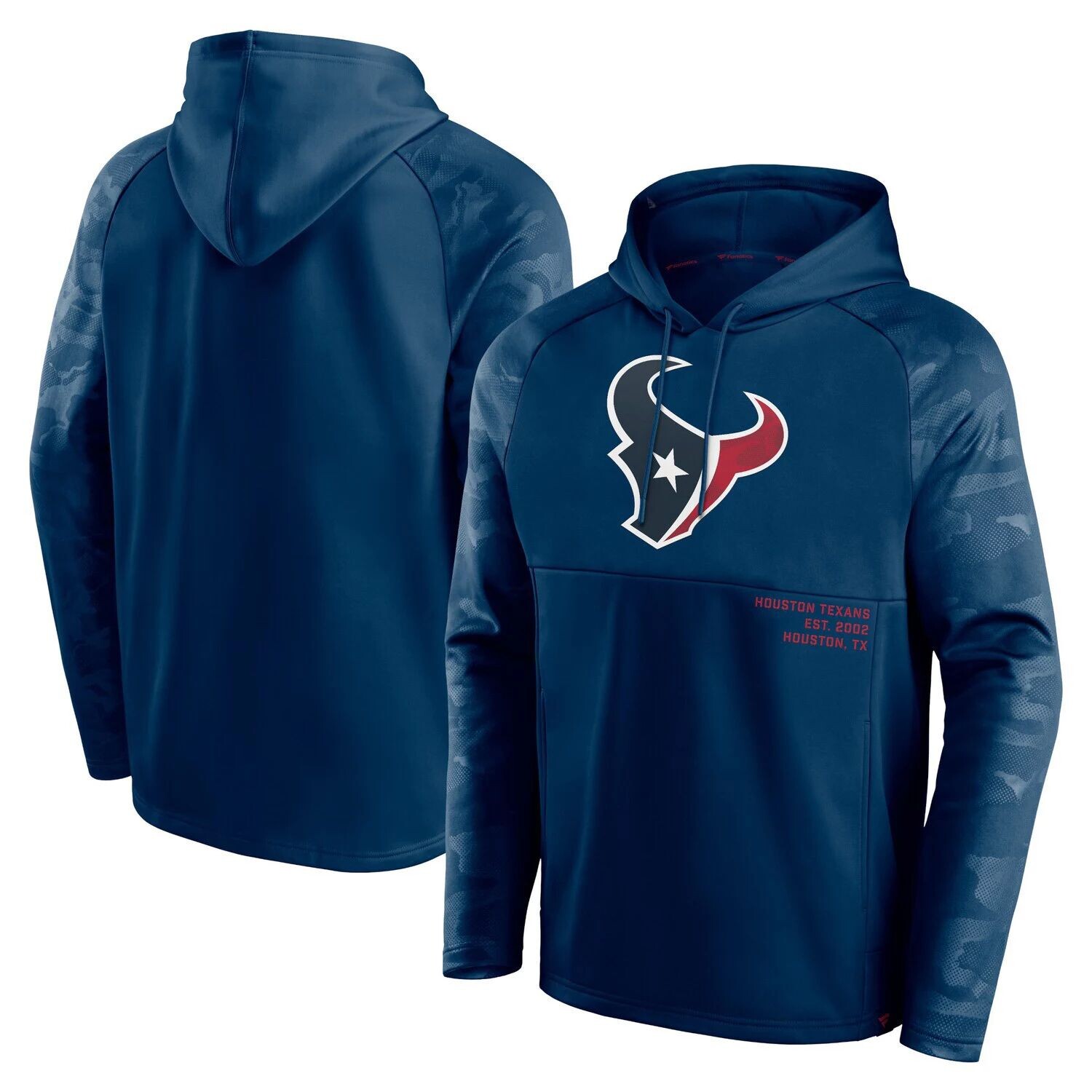 

Мужской фирменный темно-синий пуловер с капюшоном Houston Texans Shade Defender реглан Fanatics