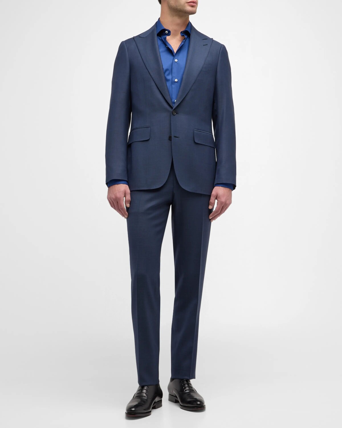

Мужской костюм из текстурированной шерсти Super 130s Canali, цвет Blue