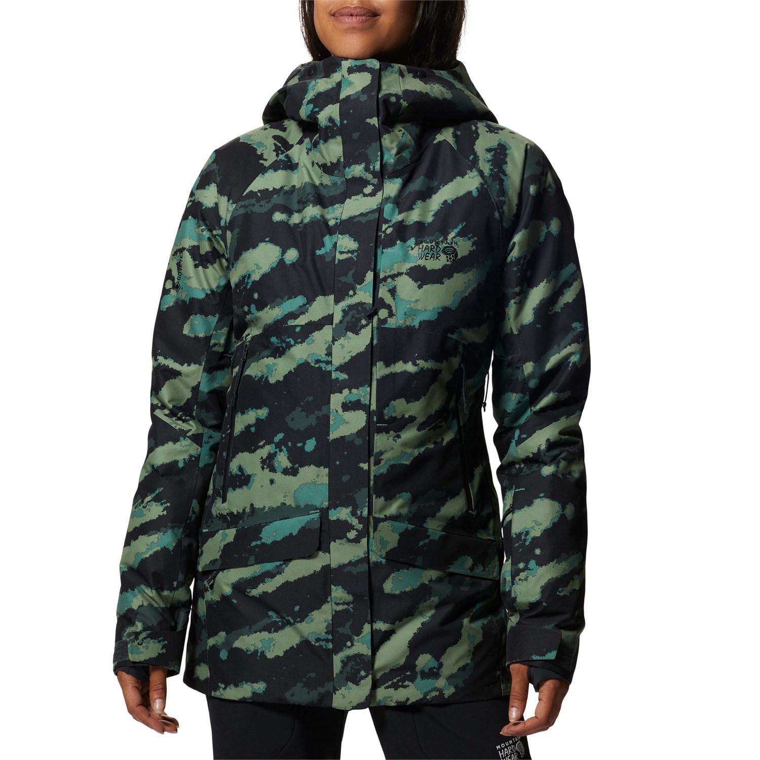 Куртка Mountain Hardwear Cloud Bank GORE-TEX Insulated, цвет Mint Palm Brushstrokes Print