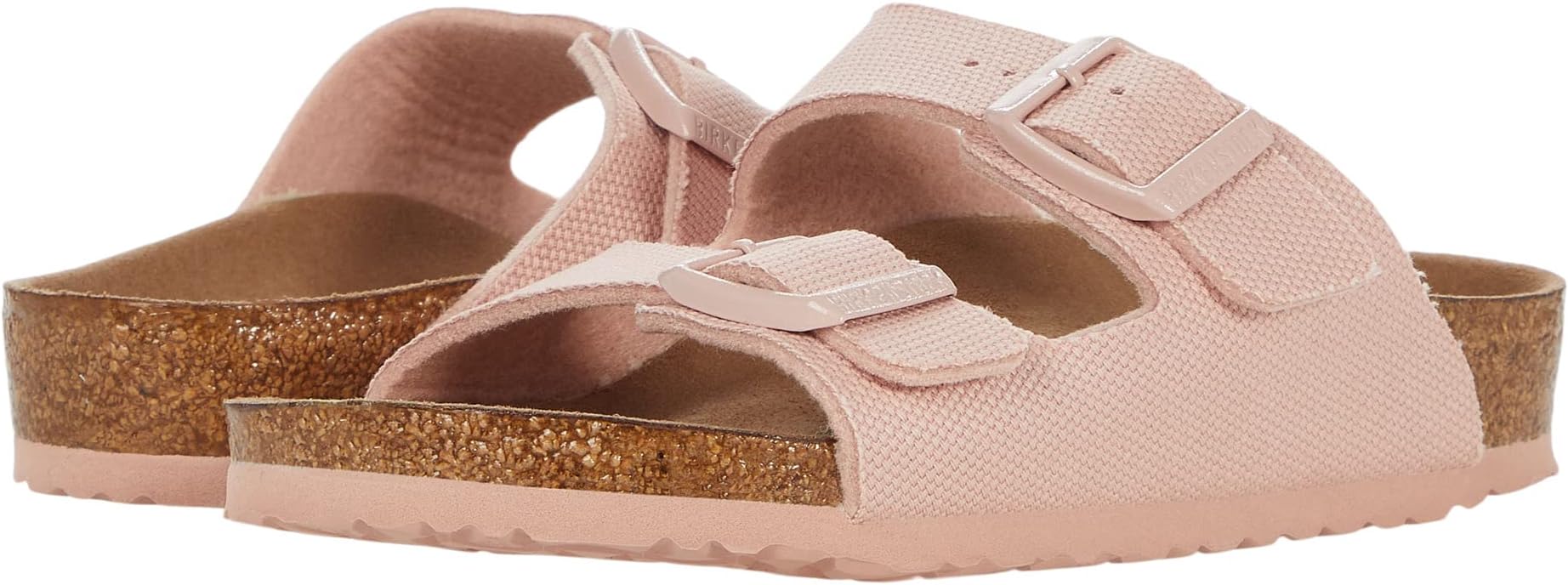 Сандалии на плоской подошве Arizona Vegan Birkenstock, цвет Soft Pink Canvas