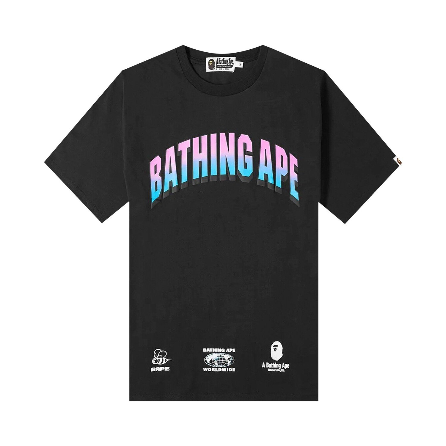 

Свободная футболка BAPE Gradient College, черная, Черный