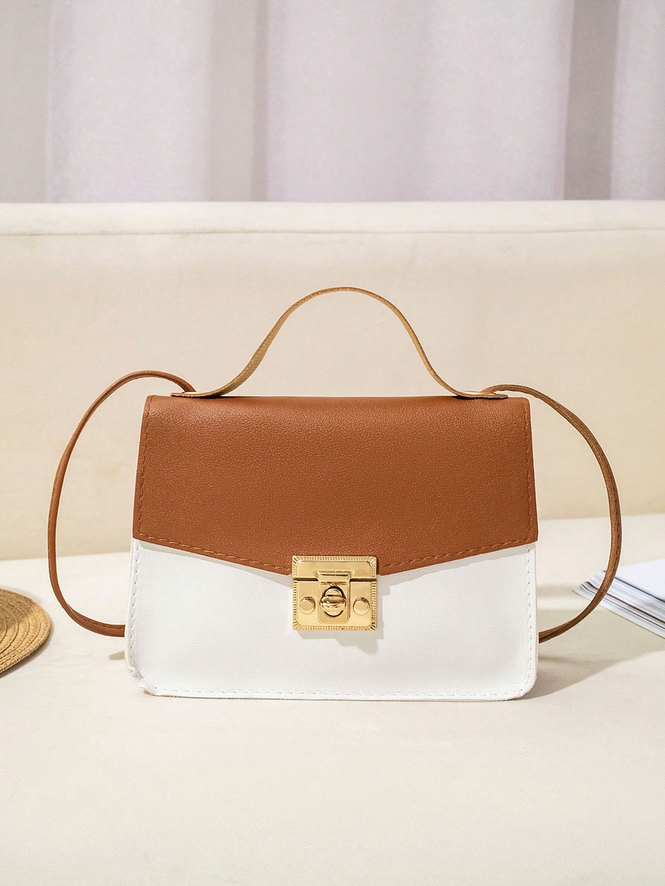 Модная мини-сумка с клапаном из искусственного жемчуга, коричневый квадратная стеганая сумка с поворотным замком белый