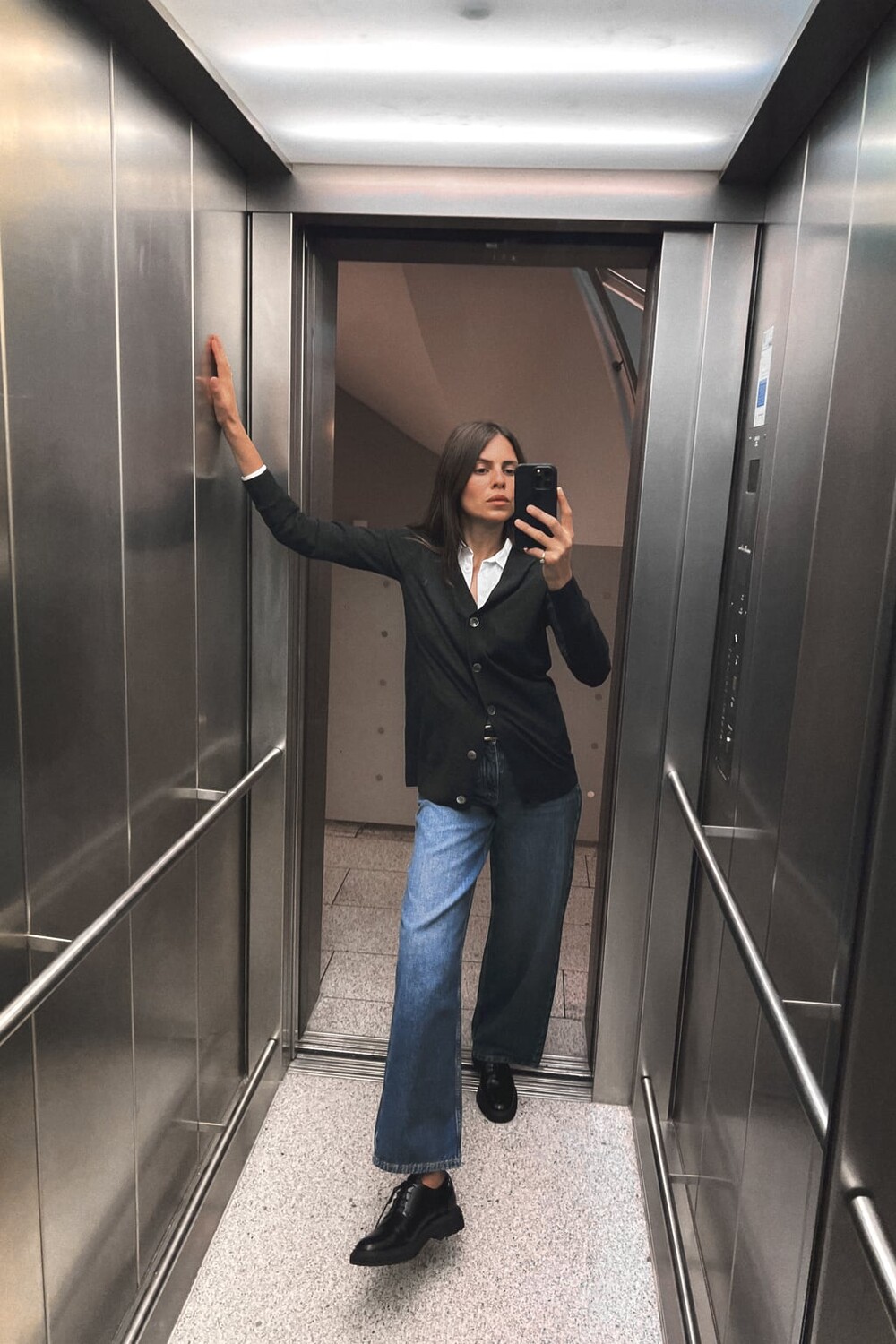 

Шерстяное вязаное пальто ZARA, серый