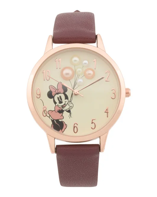 

Женские часы с Минни Маус Disney, темно-бордовый