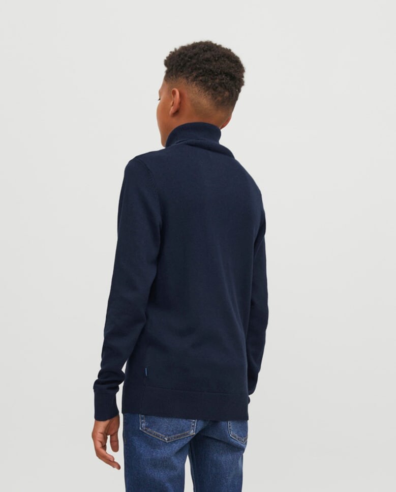 

Свитер-водолазка для мальчика вязанной вязки Jack & Jones, темно-синий