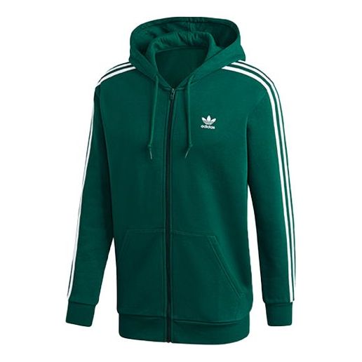 Куртка adidas originals Cardigan Fleece Lined hooded Casual Sports Jacket Green, зеленый