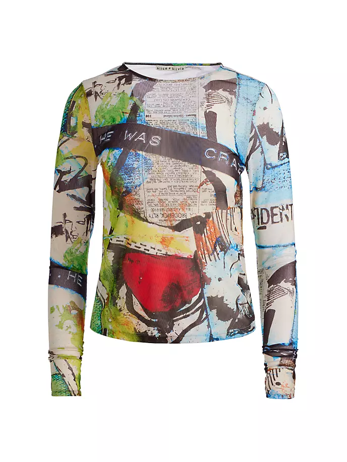 

Топ с круглым вырезом Alice + Olivia X Basquiat Delaina Alice + Olivia, цвет confidential