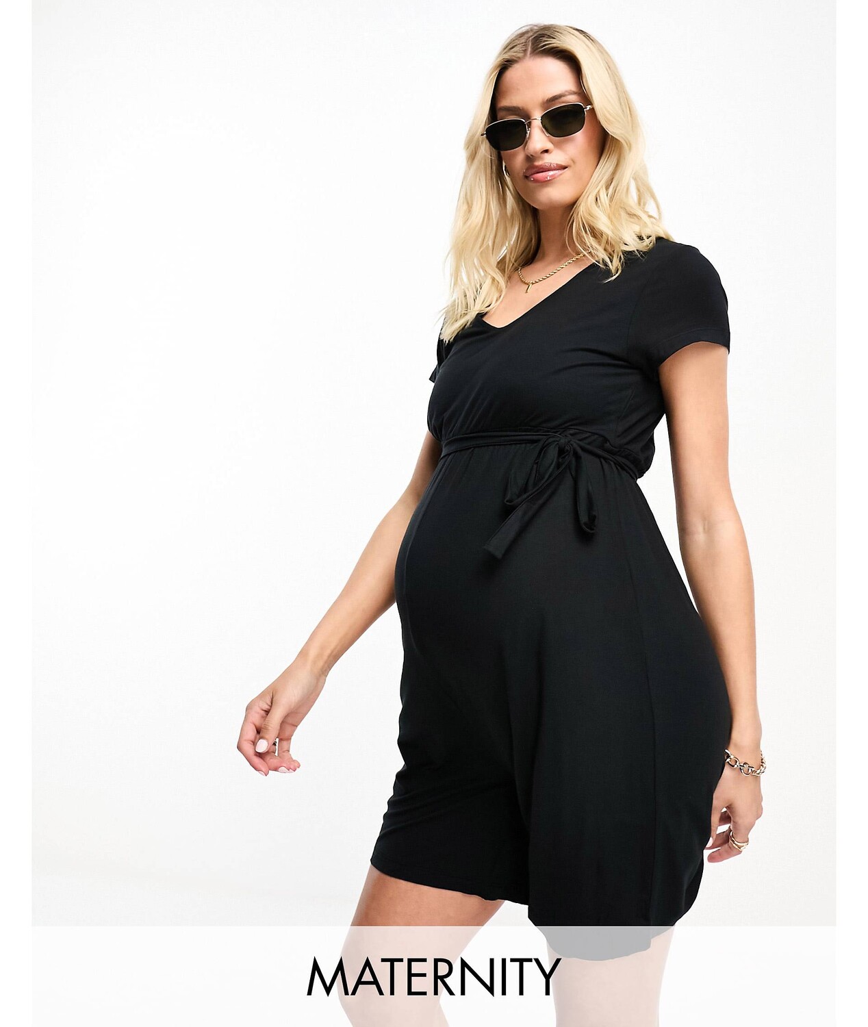

Черный комбинезон с присборенным лифом Mamalicious Maternity Mama.licious