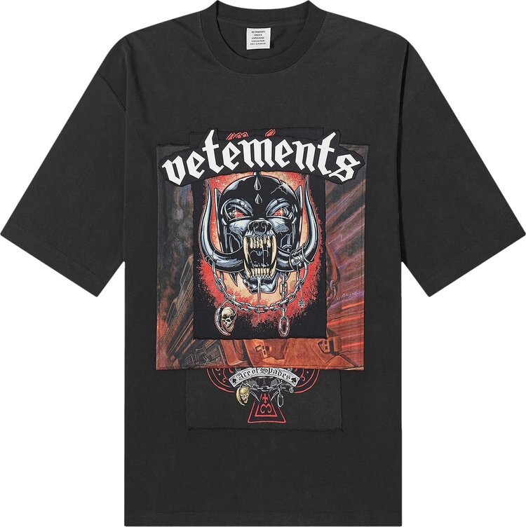 

Футболка Vetements Motorhead Patched 'Black', черный