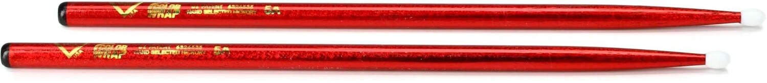 

Голени Vater Color Wrap Hickory - 5A - Нейлоновый наконечник - Red Sparkle