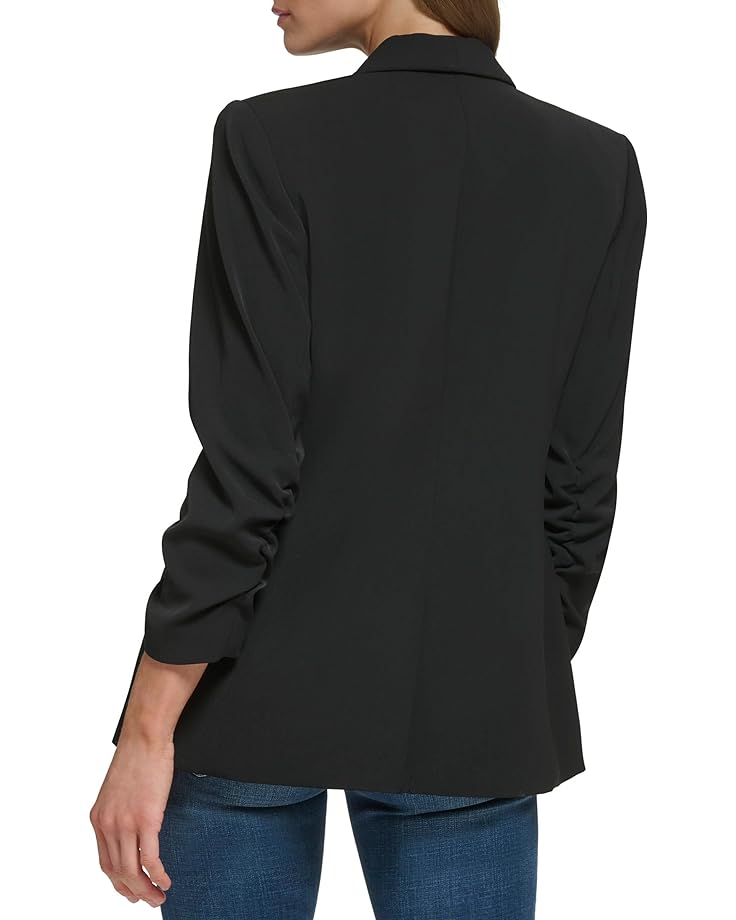 Куртка DKNY Shawl Collar Scrunch Sleeve Open Jacket, черный